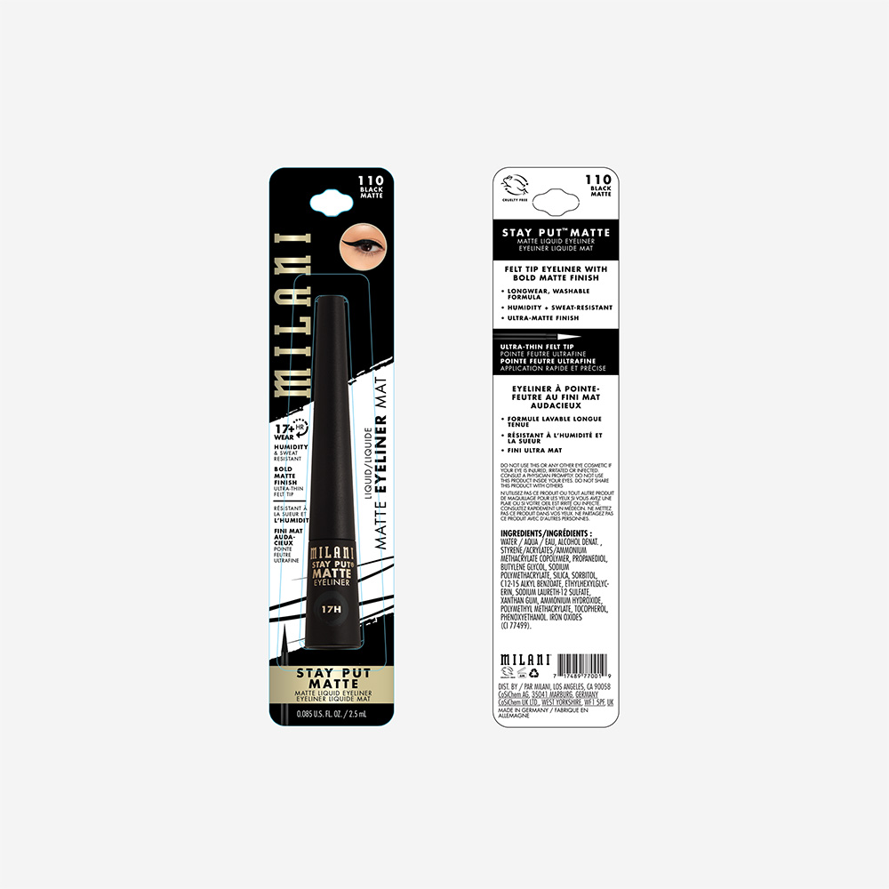 Milani Stay Put Matte Liquid Eyeliner - 110 Black Matte