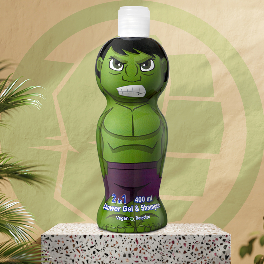 Air-Val Hulk Figure 1D Shower Gel & Shampoo 2In1 400 Ml