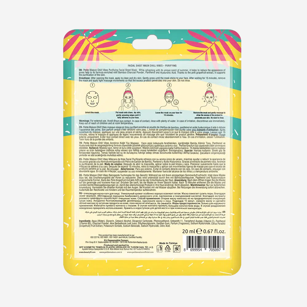 Petite Maison Chill Vibes Facial Sheet Mask- Purifying 20Ml