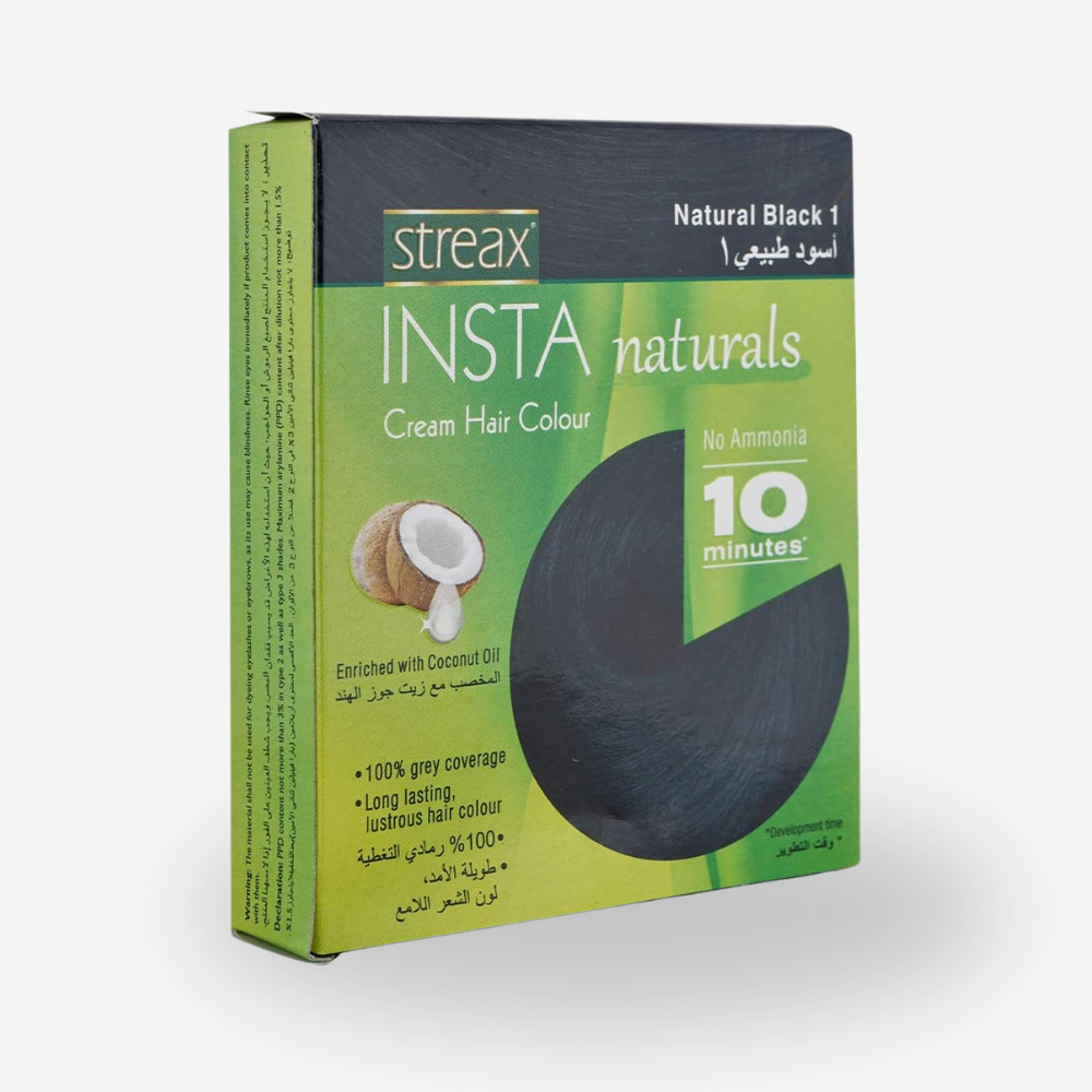 Streax Insta Cream Hair Colour Natural Black 15Ml