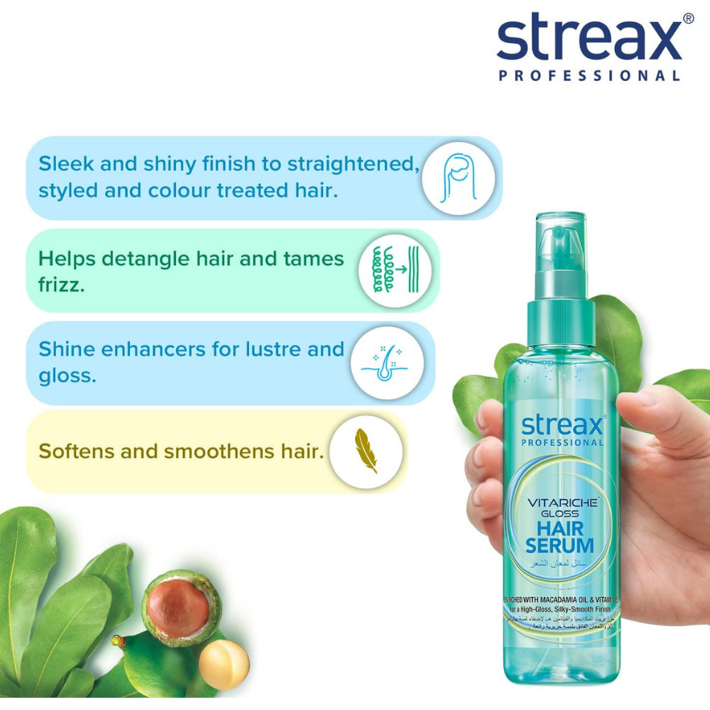 Streax Pro Vitariche Gloss Hair Serum-100Ml