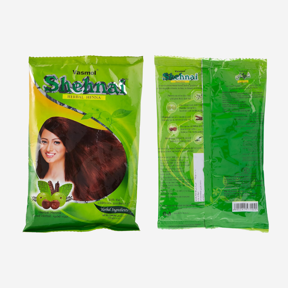 Vasmol Shehnai Plus Henna Powder - Dark Brown 150G