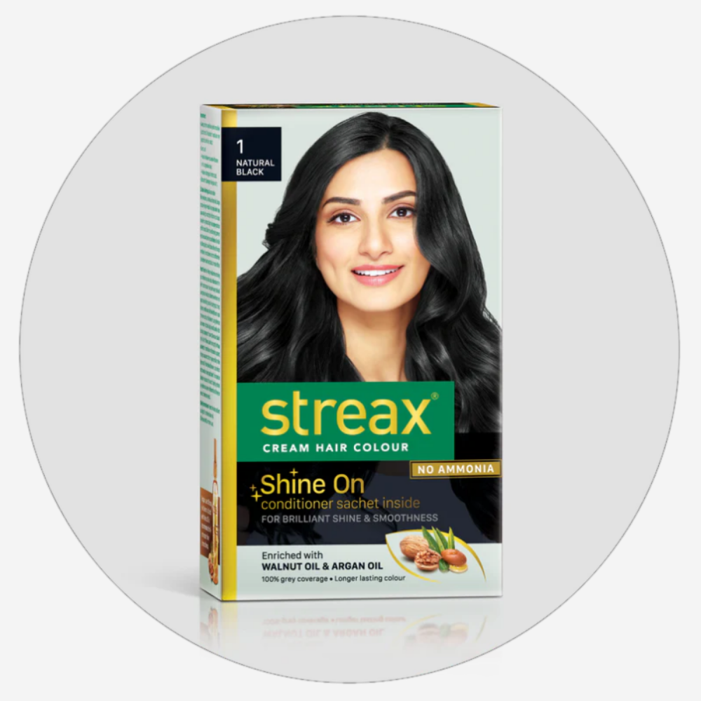 Streax Cream Hair Color - Natural Black 1