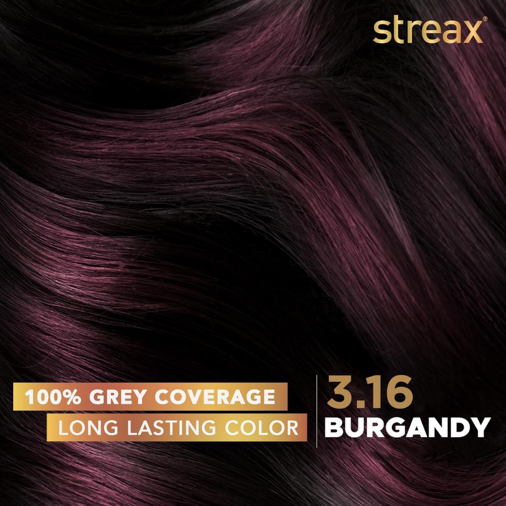 Streax Cream Hair Color - Burgundy 3.16