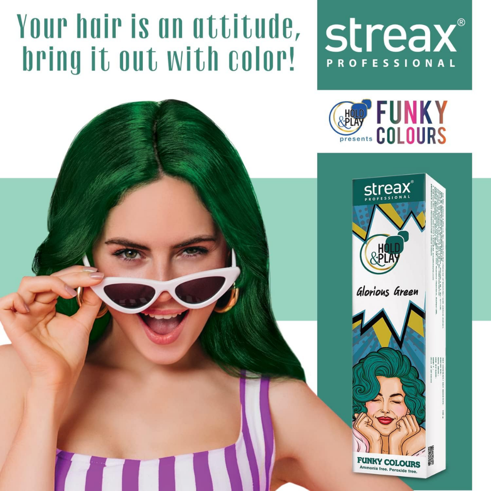 Streax Funky color Glorious Green100G