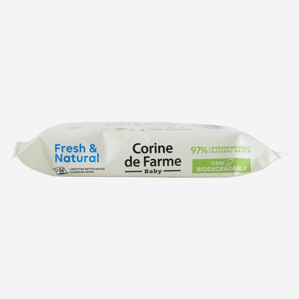 Corine De Farme Fresh & Natural Baby Wipes Biodegradable 56's