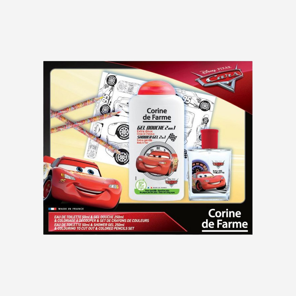 Corine De Farme Gift Set Cars Edt 50 Ml + Shower Gel 250 Ml + Coloring Pencils Gift Set