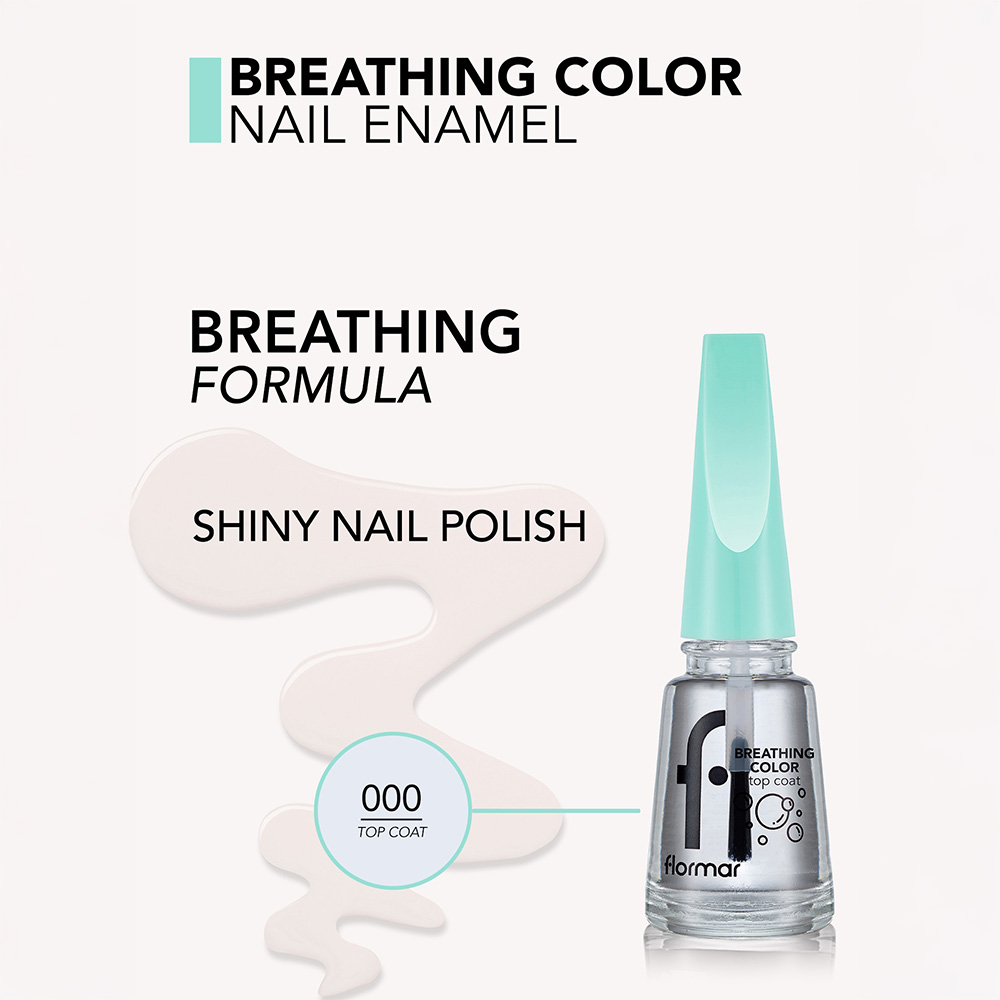 Flormar Breathing Color Nail Enamel - 000 Top Coat