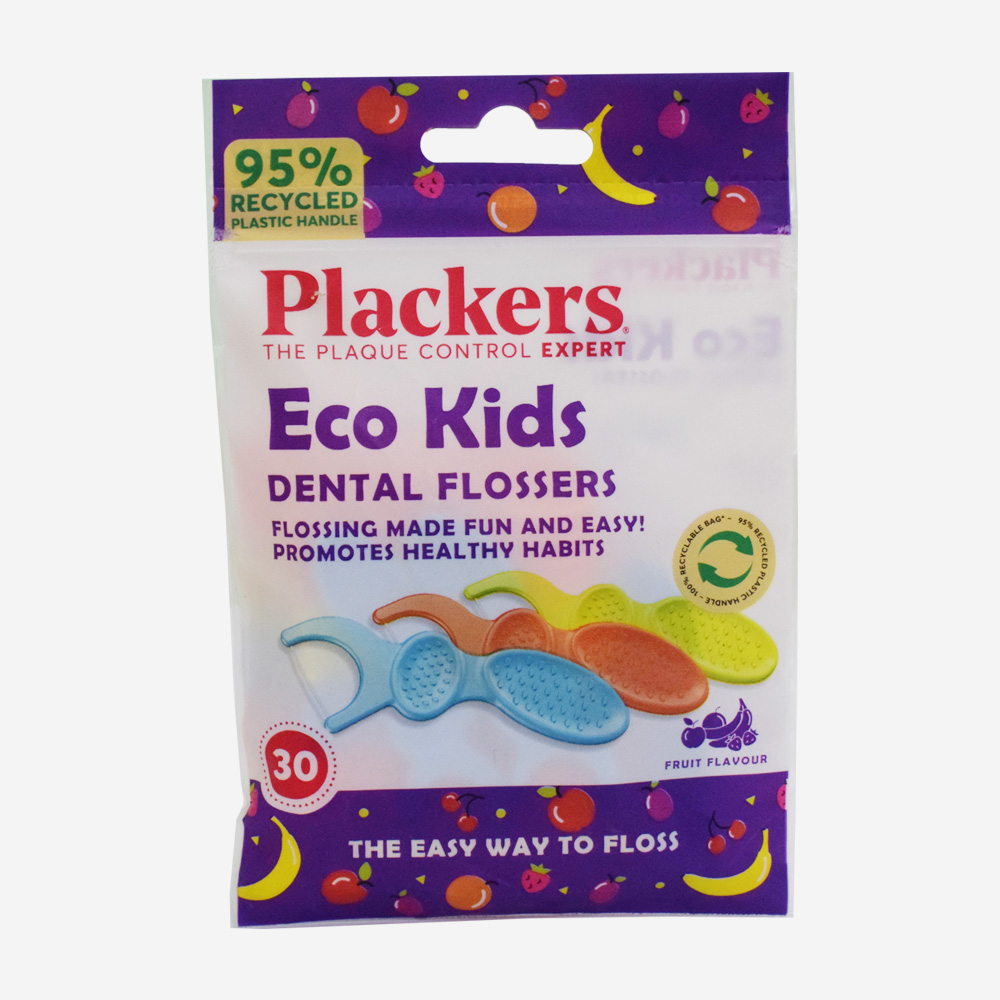 Plackers Eco Kids Dual Grip Dental Flossers 30Ct
