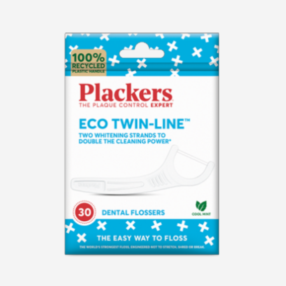 Plackers Eco Twin-Line Dental Flossers 30Ct