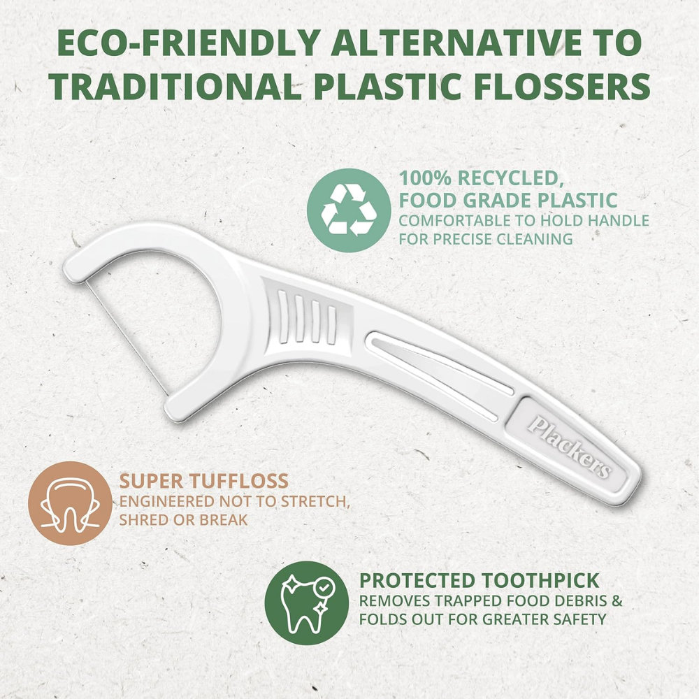 Plackers Eco Twin-Line Dental Flossers 30Ct