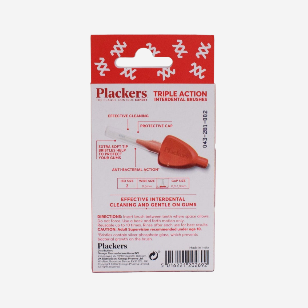 Plackers Triple Action Interdental Brushes Iso Size 2