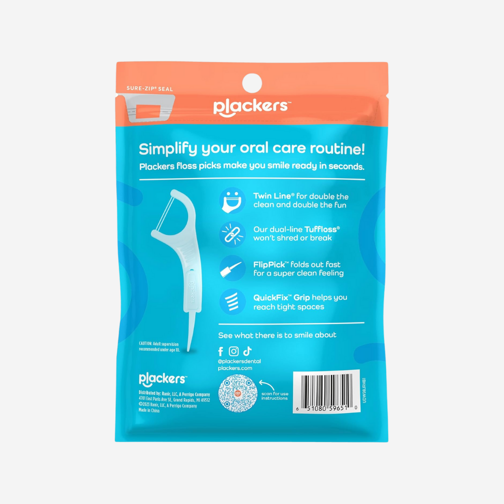 Plackers Twin-Line Cool Mint Dental Flossers 150Ct