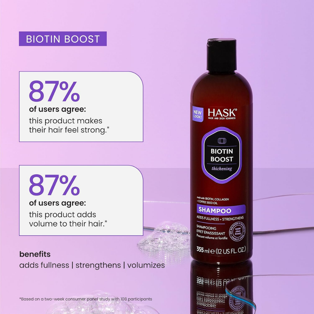 Hask Biotin Boost Thickening Shampoo 355ml & Hask Biotin Boost Thickening Conditioner 355ml