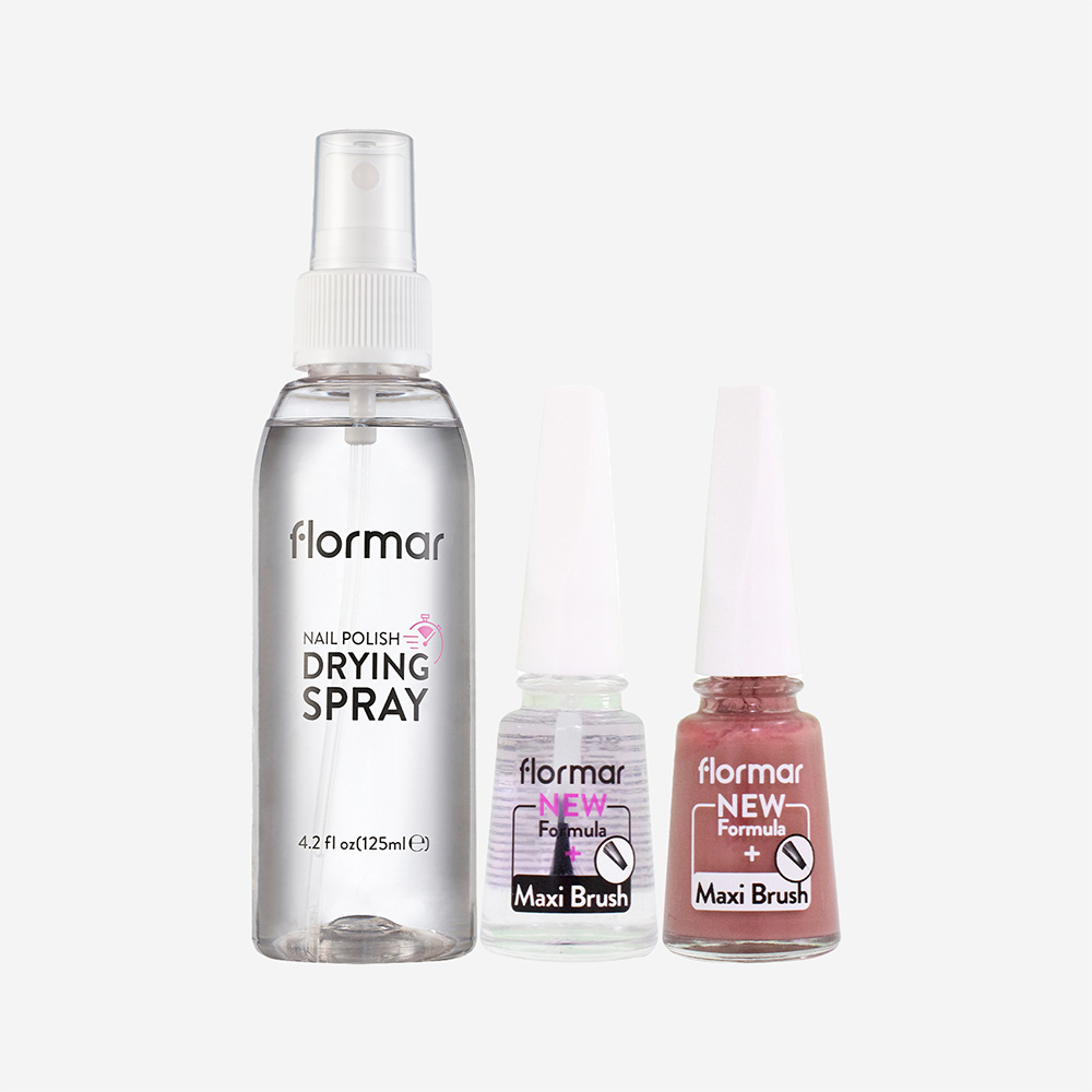 Flormar Nail Polish Drying Spray + 2Pc Nail Enamel