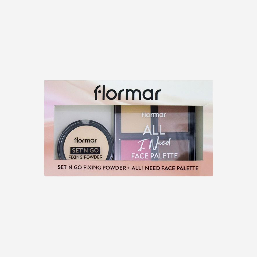 Flormar Set N Go Fixing Powder + Face Pallette