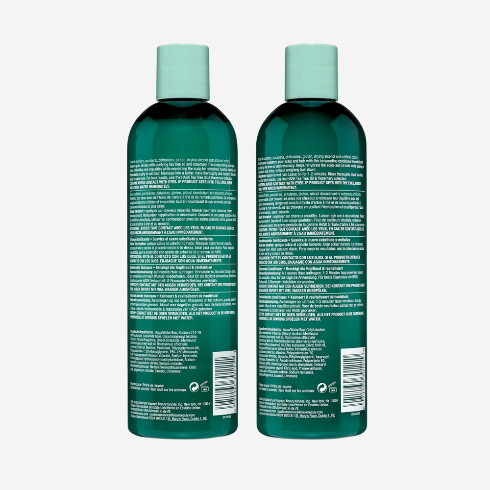 Hask Tea Tree Oil & Rosemary Shampoo 355ml + Conditioner 355ml Value pack