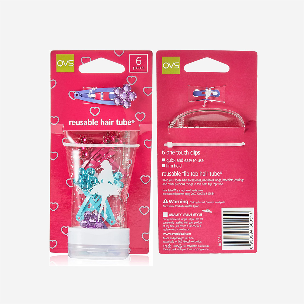 Qvs Kids One Touch Hair Clips 6S