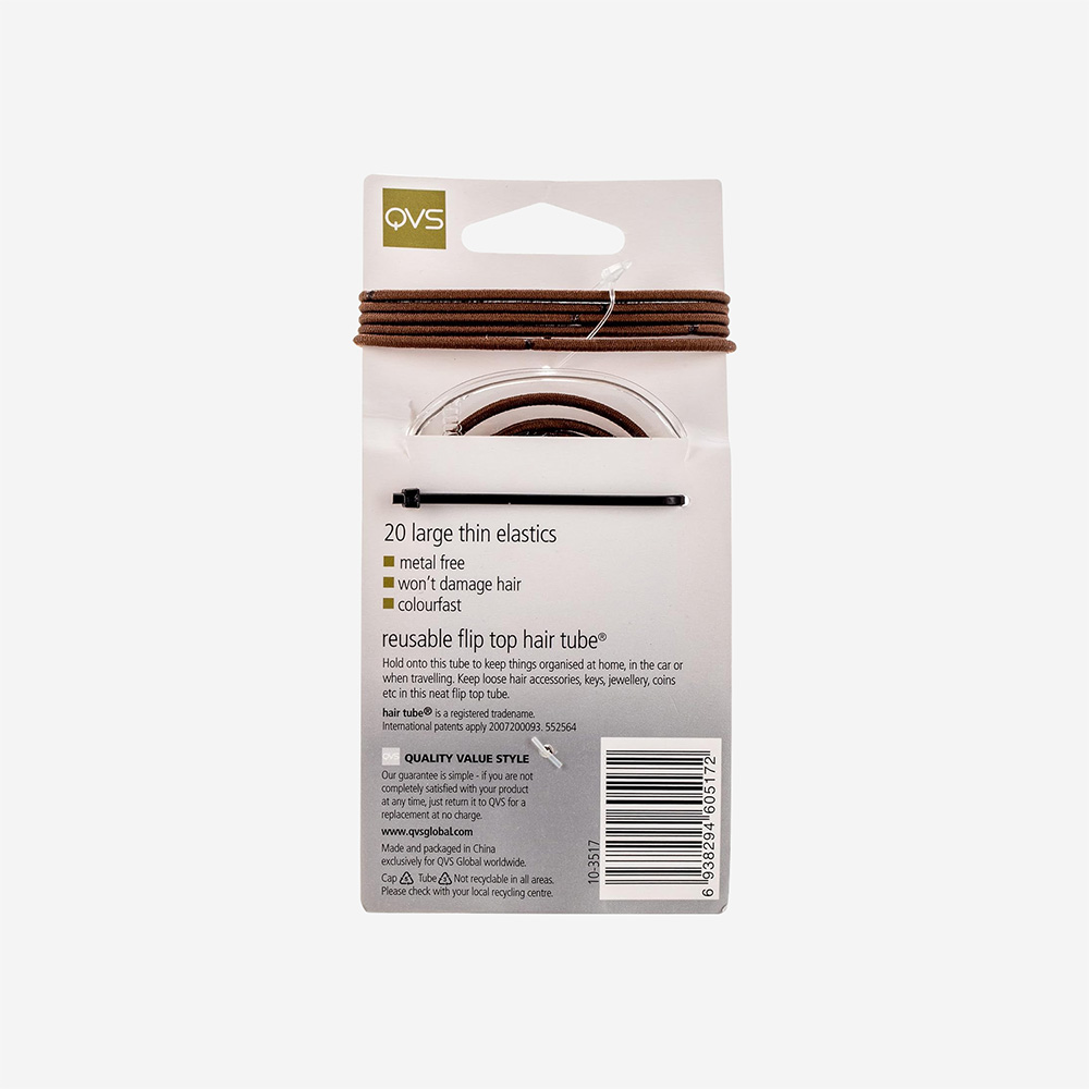 Qvs Thin Hair Elastics Brwn 20S