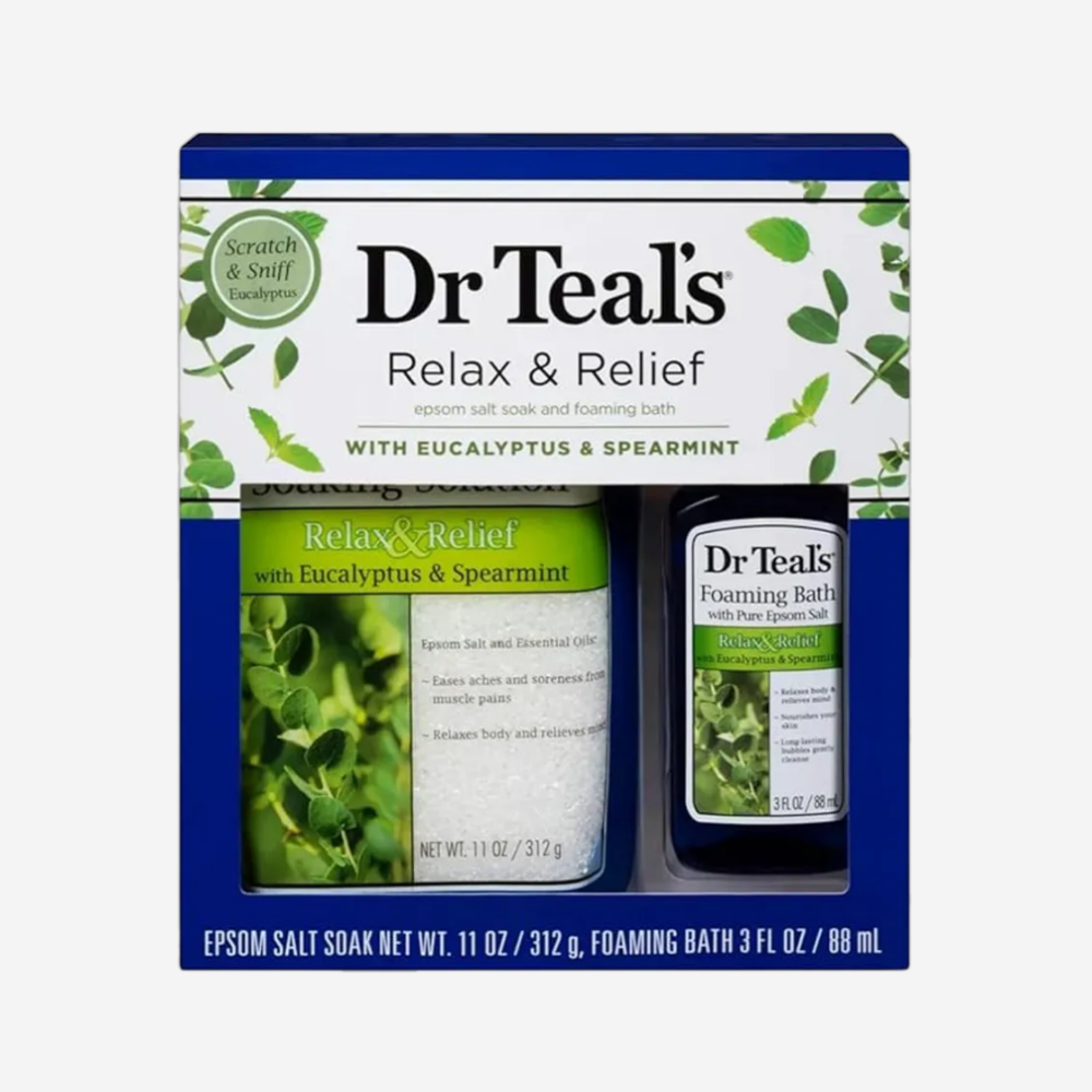 Dr Teal's Epsom Salt Soak 312Gm & Foaming Bath 88Ml - Eucalyptus & Spearmint