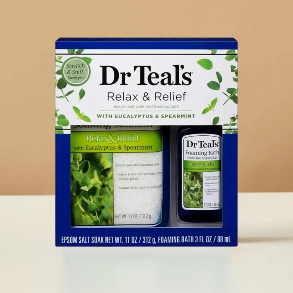 Dr Teal's Epsom Salt Soak 312Gm & Foaming Bath 88Ml - Eucalyptus & Spearmint