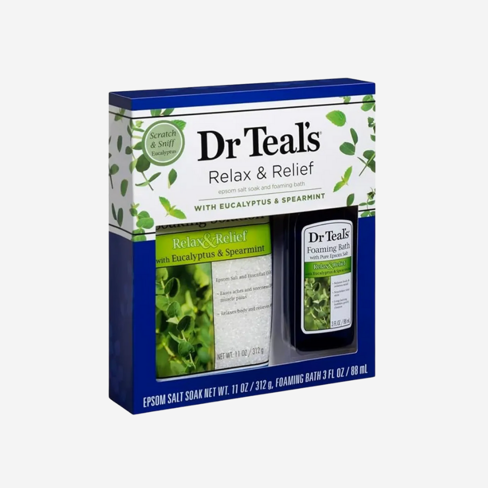 Dr Teal's Epsom Salt Soak 312Gm & Foaming Bath 88Ml - Eucalyptus & Spearmint