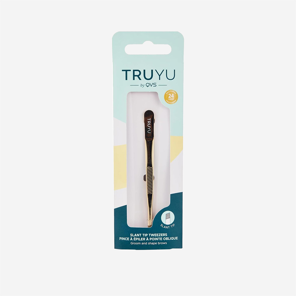 Qvs ( Truyu ) Slant Tip Tweezer (Gold Plated)