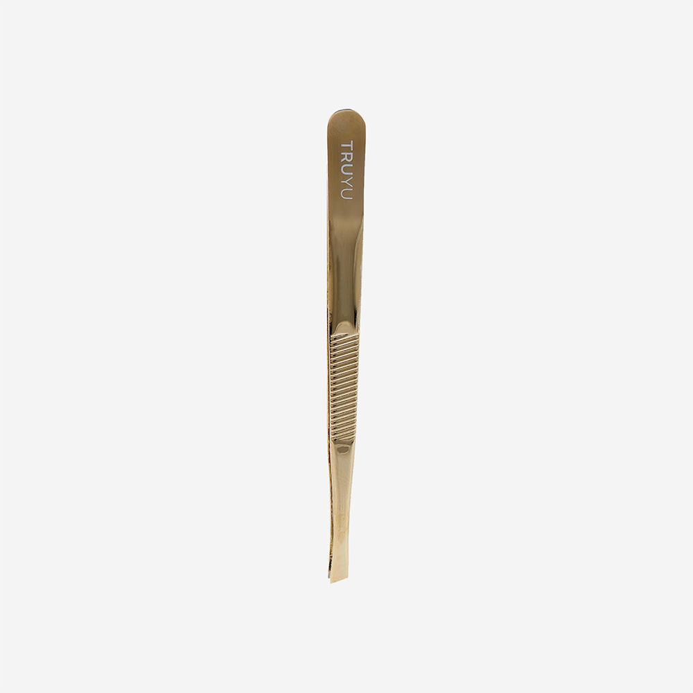 Qvs ( Truyu ) Slant Tip Tweezer (Gold Plated)