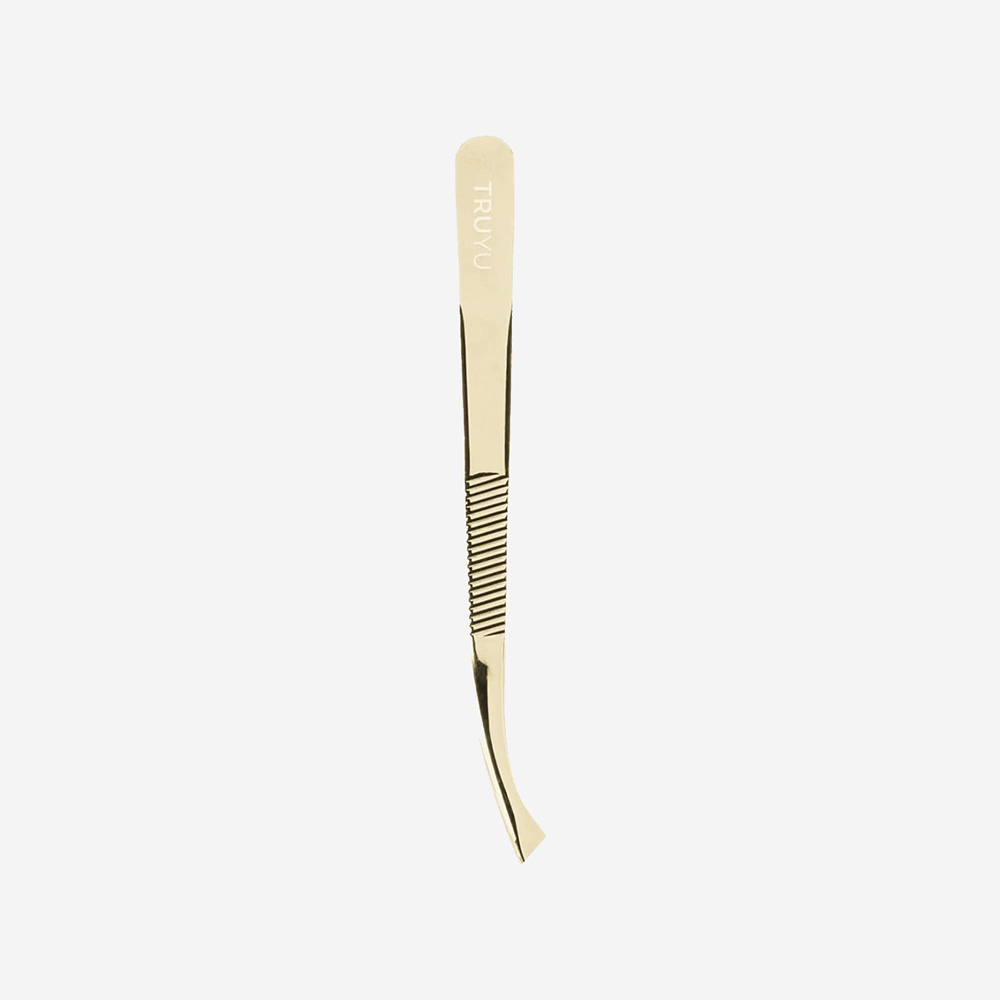 Qvs ( Truyu ) Slant Tip Tweezer Easy-View (Gold Plated)