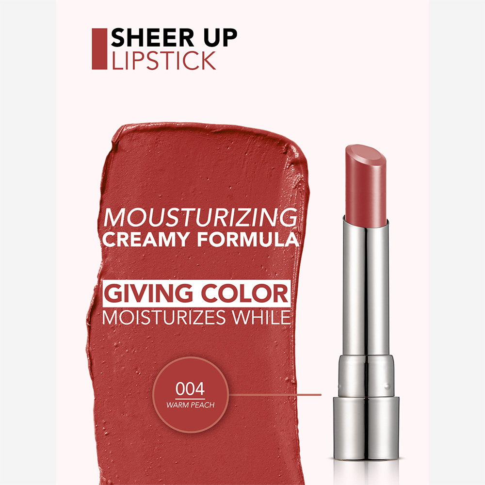 Flormar New Sheer Up Lipstick - 04 Warm Peach