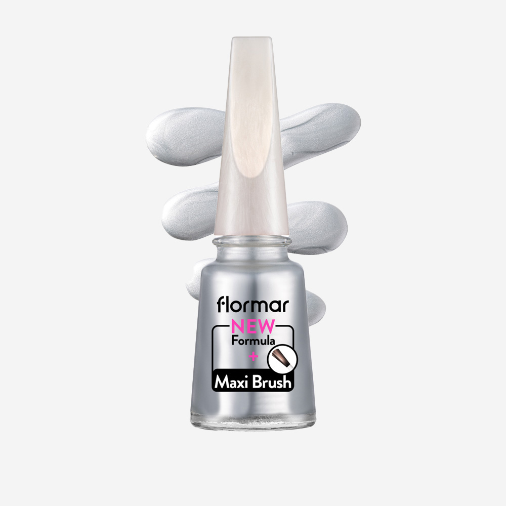 Flormar Pearly Nail Enamel - PL390 Stylish Silver -New