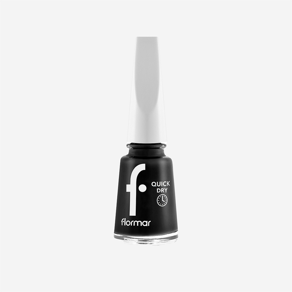 Flormar Quick Dry Nail Enamel - 10 Black Minimalism New