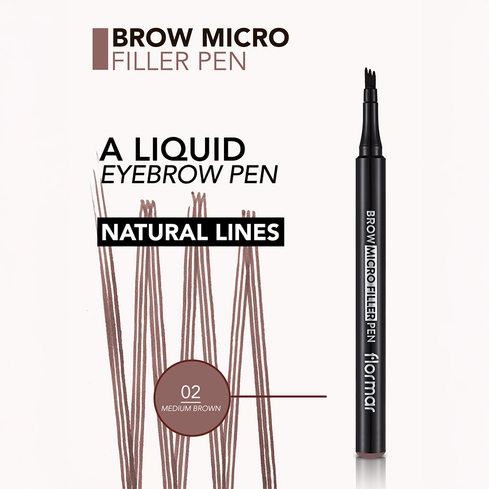 Flormar Brow Micro Filler Pen - 02 Medium Brown