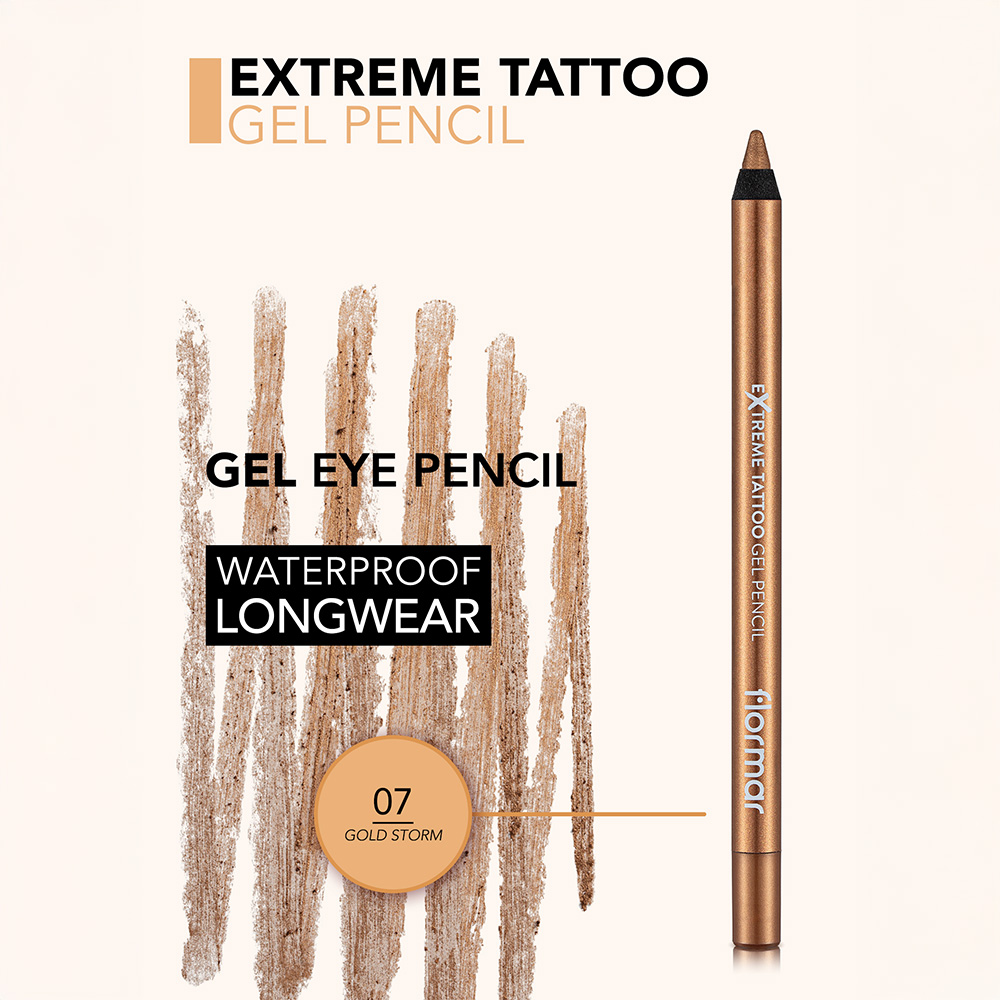 Flormar Extreme Tattoo Gel PCL - 07 Gold Storm