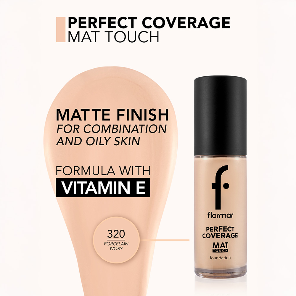 Flormar Perfect Coverage Mat Touch Fdt - 320 Porcelain Ivory