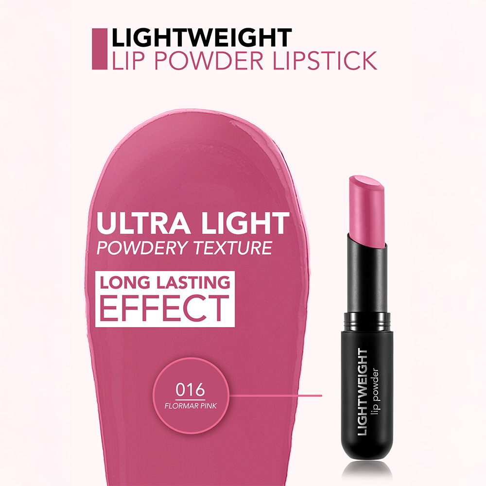 Flormar Light Weight Lip Powder LipStick 016 Flormar Pink