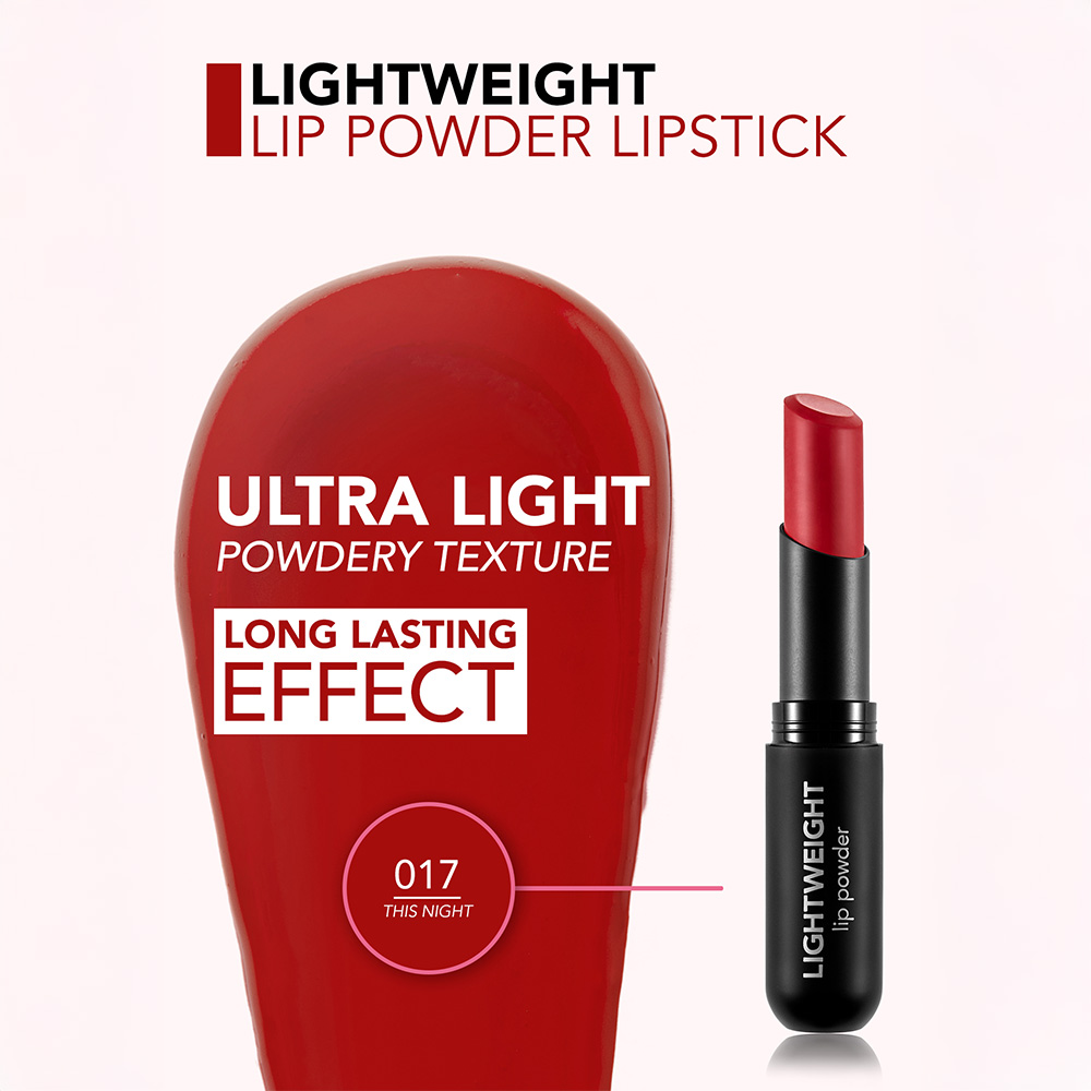 Flormar Light Weight Lip Powder LipStick 017 This Night