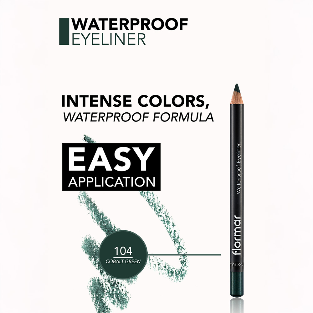 Flormar Waterproof Eyeliner Pencil - 104 Cobalt Green