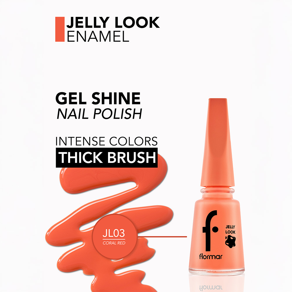 Flormar Jelly Look Nail Enamel - JL03 Coral Red