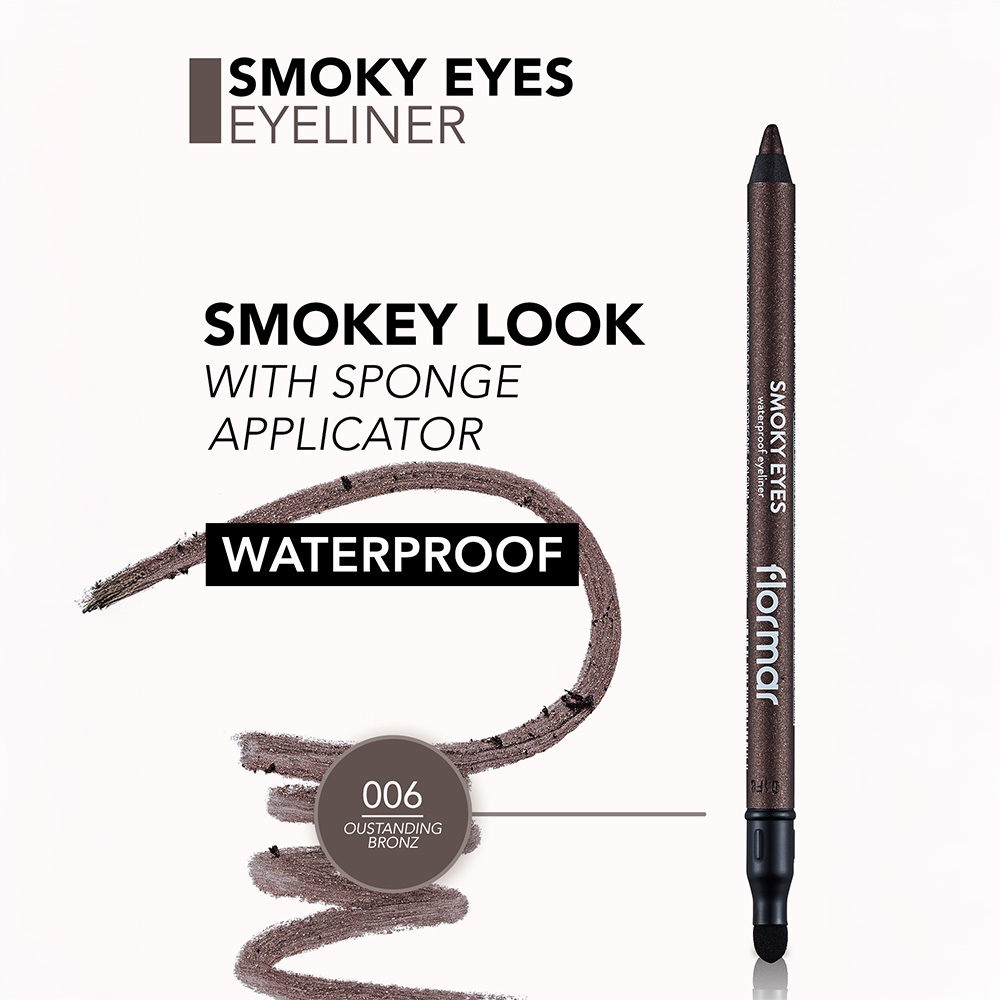 Flormar Smokey Eyes Waterproof Eyeliner - 06 Outstanding Bronze