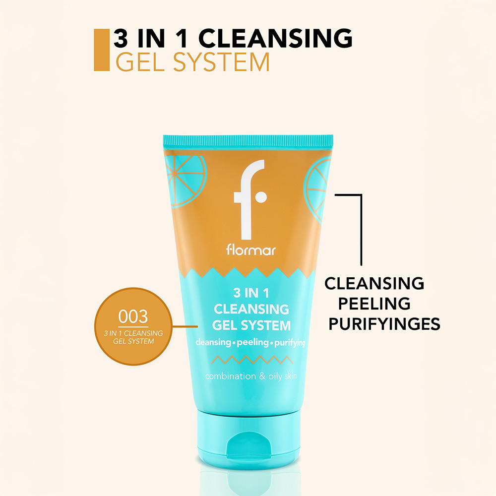 Flormar 3in1 Cleansing Gel System - Combination & Oily Skin 150mL