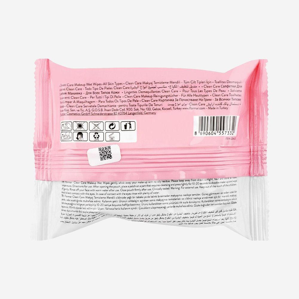 Flormar Clean Care Wet Wipes 20wipes