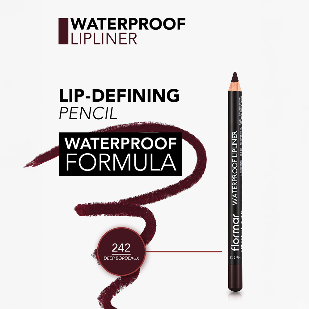 Flormar Waterproof Lipliner Pencil - 242 Deep Bordeaux