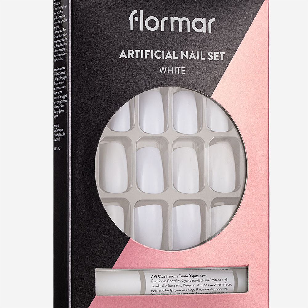 Flormar Artificial Nail Set - 02 White
