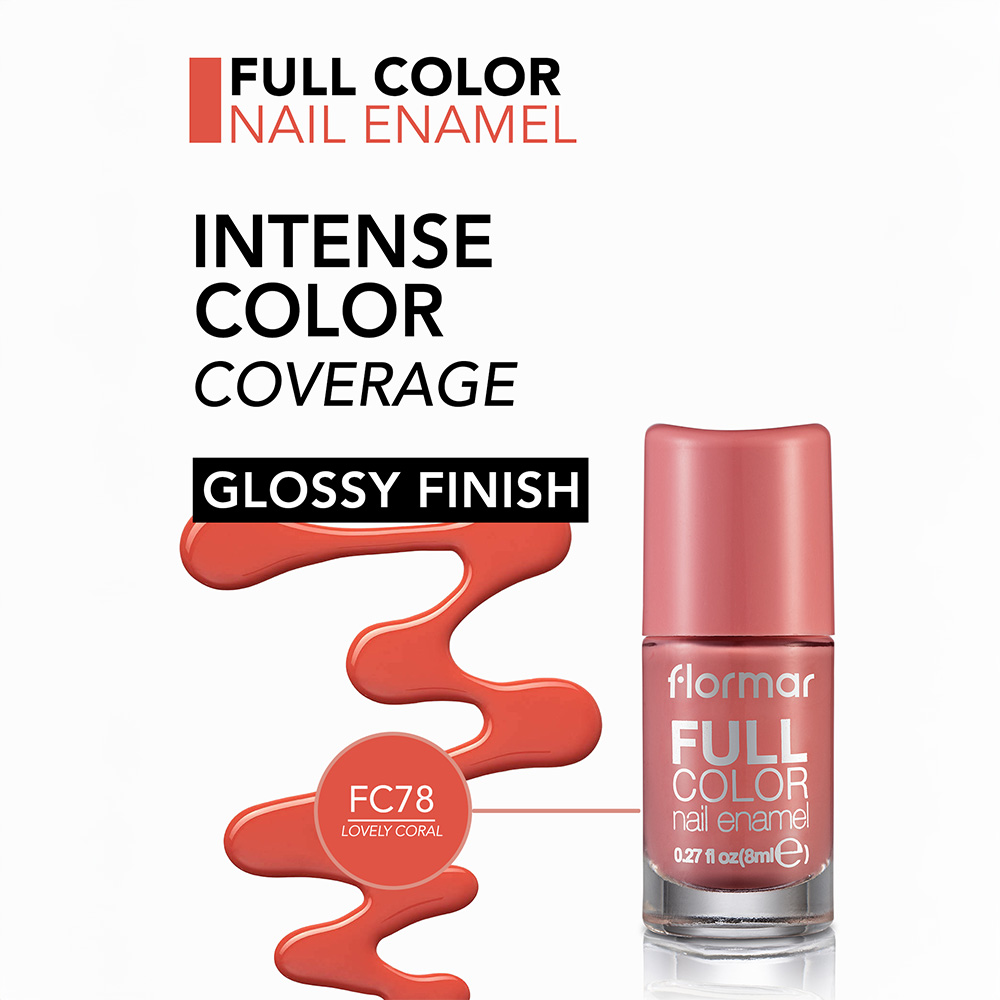 Flormar Full Color Nail Enamel - FC78 Lovely Coral