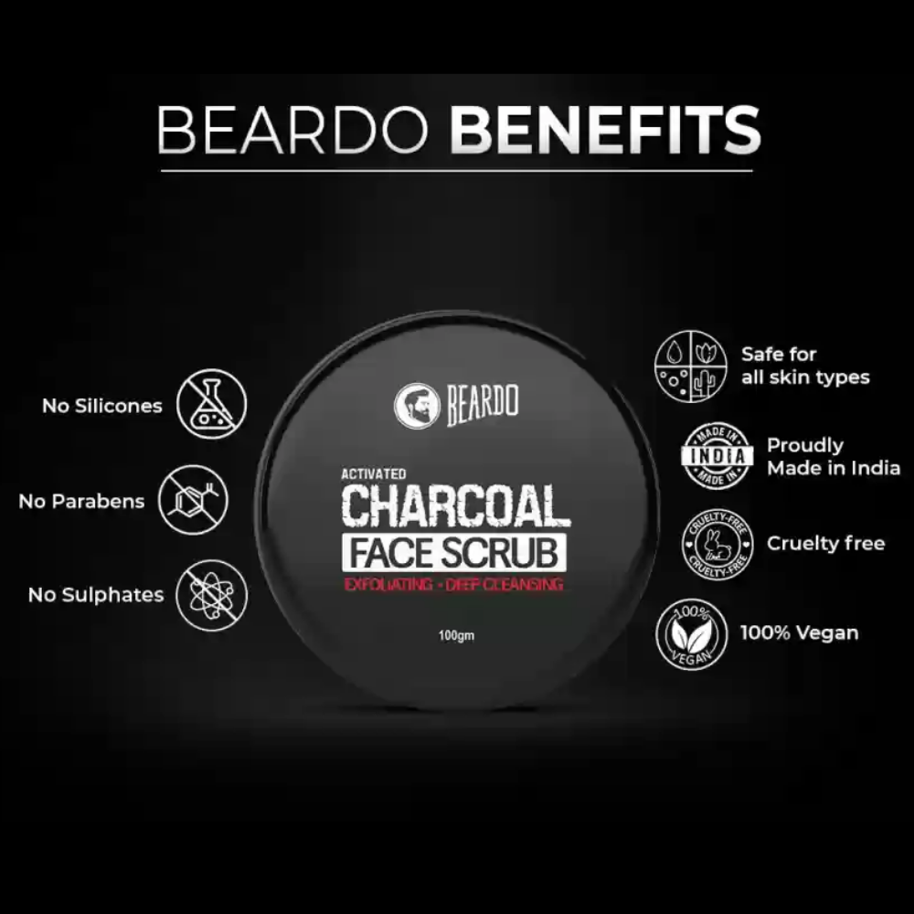 Beardo Activated Charcoal Face Scrub 100 Gm