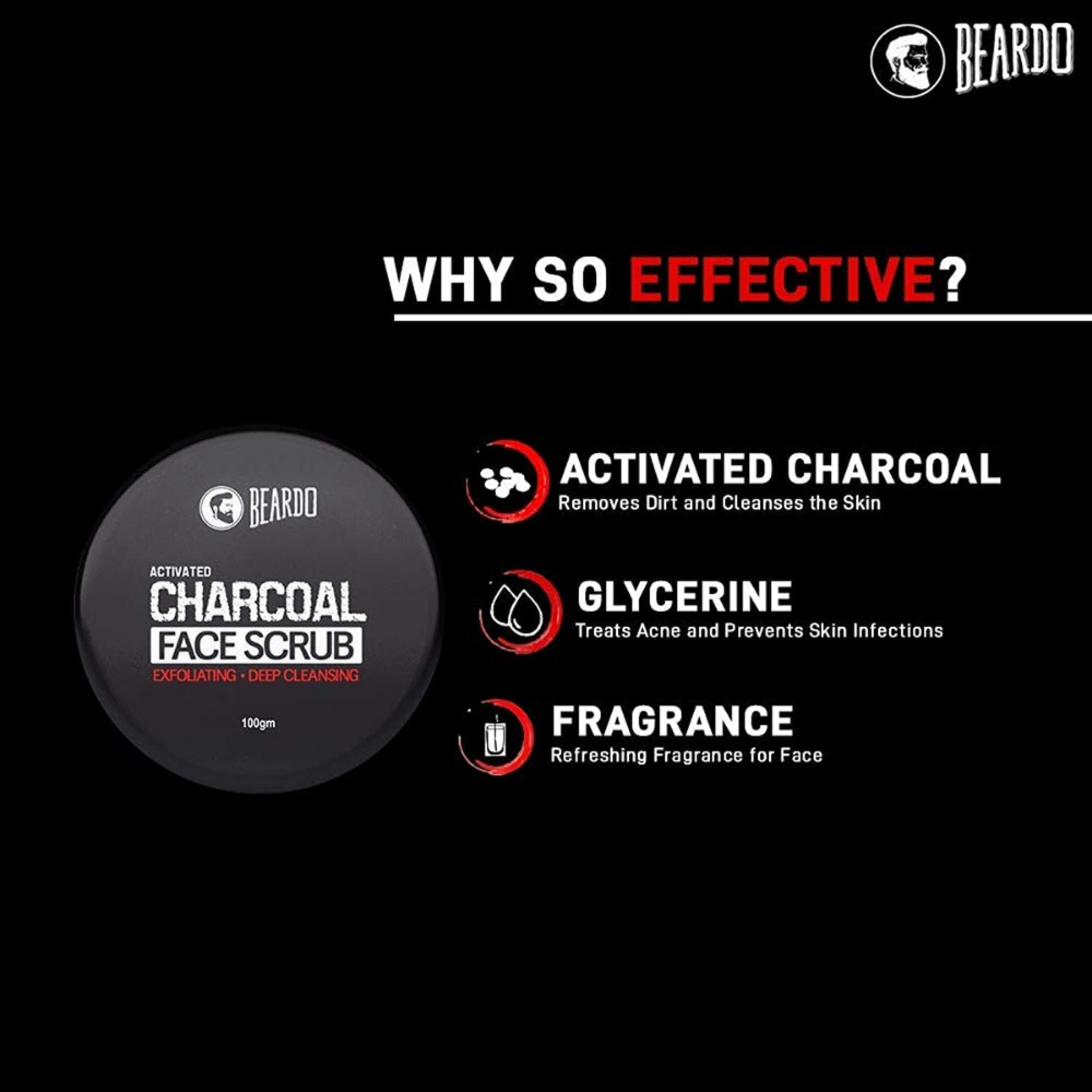 Beardo Activated Charcoal Face Scrub 100 Gm