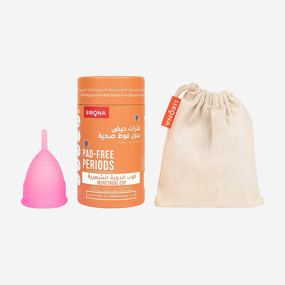 Sirona Reusable Menstrual Cup For Women, With Pouch