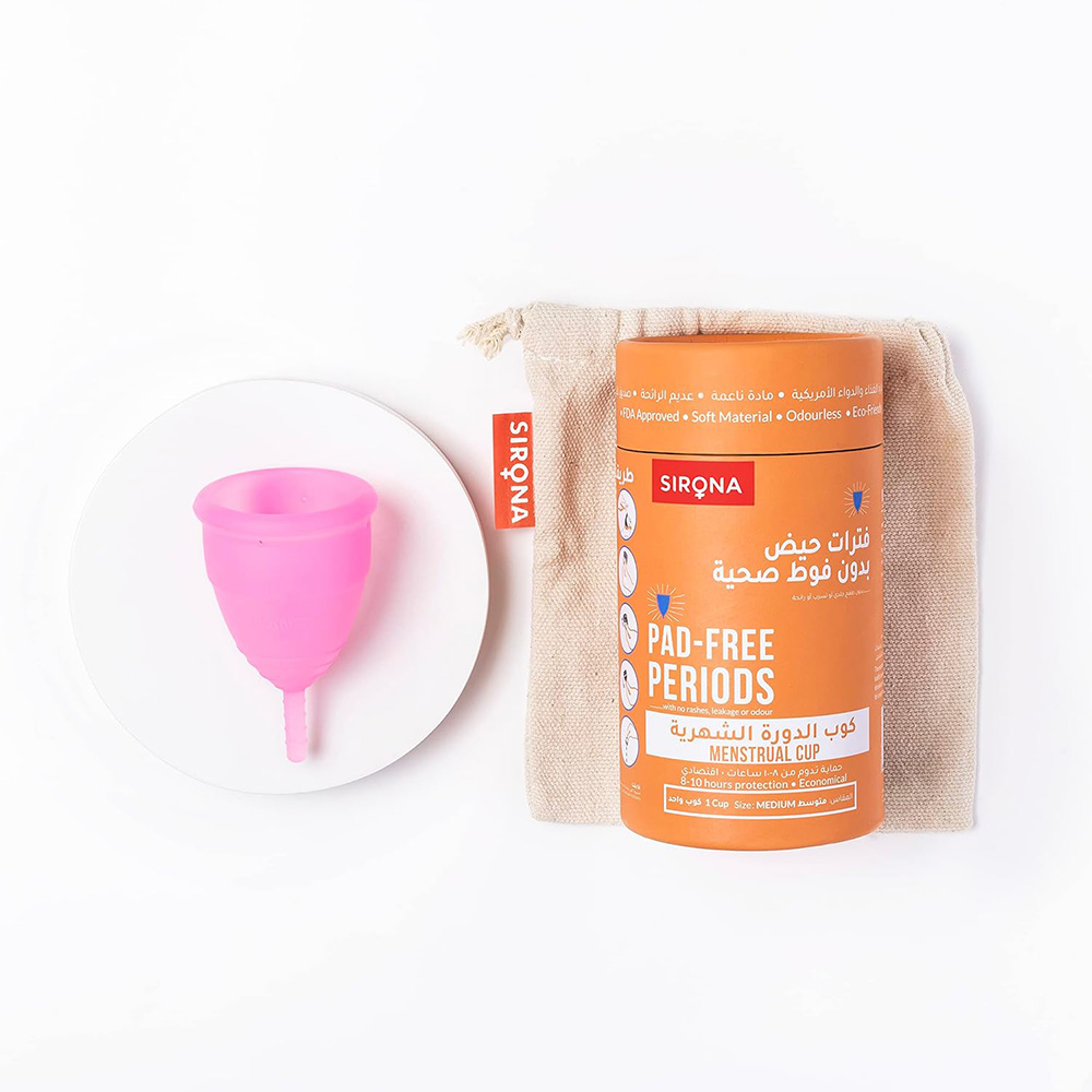 Sirona Reusable Menstrual Cup For Women, With Pouch