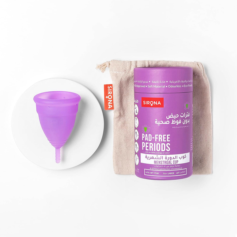 Sirona Reusable Menstrual Cup For Women, With Pouch